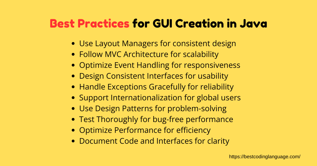 Best Practices for GUI Creation in Java