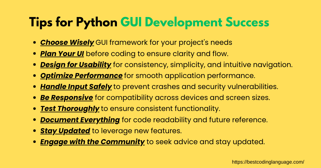 tips for python gui development success